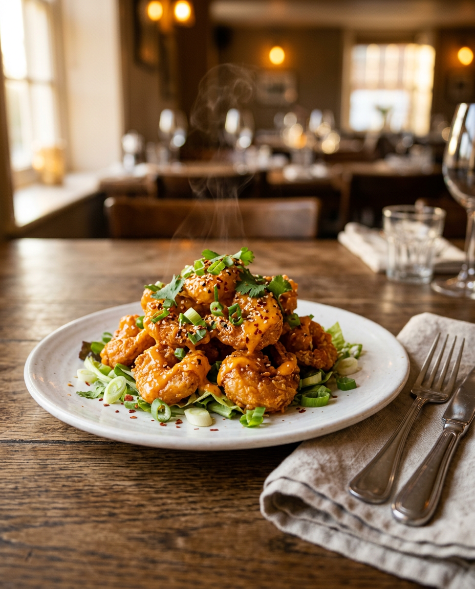 Bang Bang Shrimp Recipe - Crispy Restaurant Copycat served on a plate ready to eat