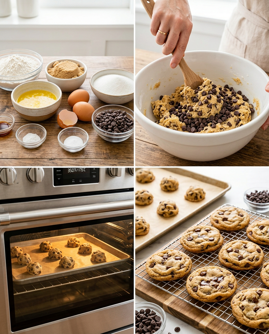 Step by step process for making Classic Chocolate Chip Cookies Recipe