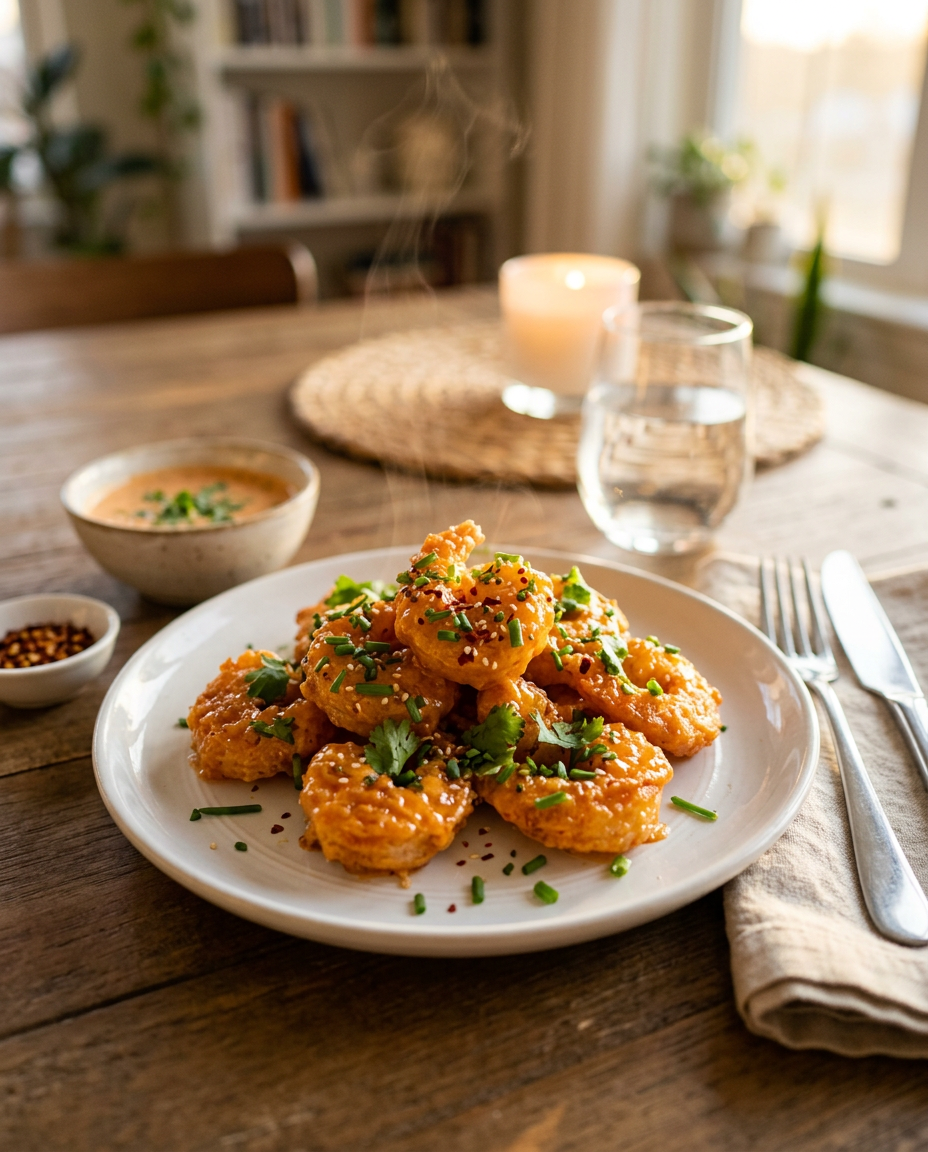 Easy Bang Bang Shrimp Recipe Better Than Restaurant Style served on a plate ready to eat