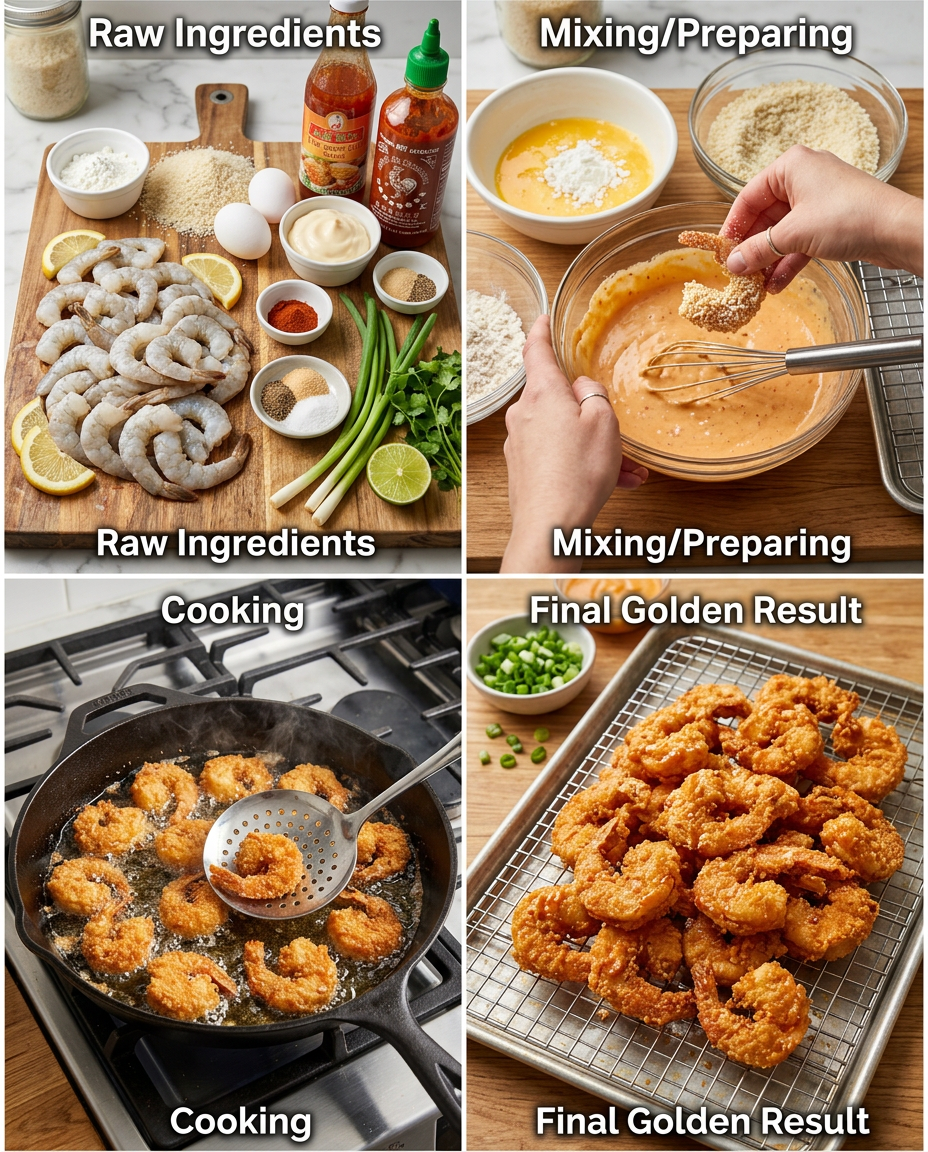 Step by step process for making Easy Bang Bang Shrimp Recipe Better Than Restaurant Style