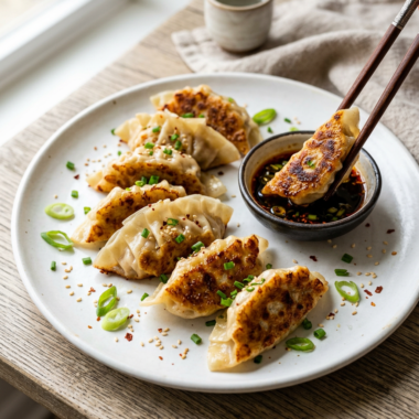 Cabbage Dumplings (Gyoza Style) food photography