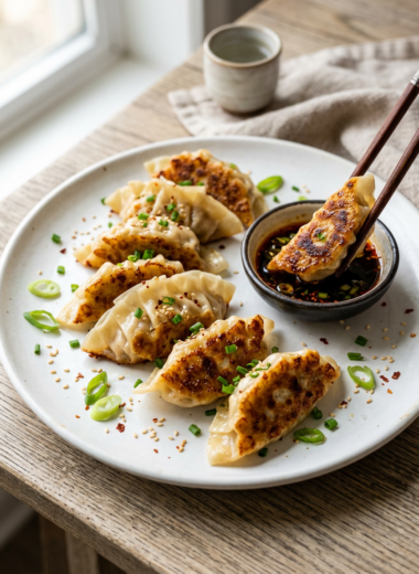Cabbage Dumplings (Gyoza Style) food photography