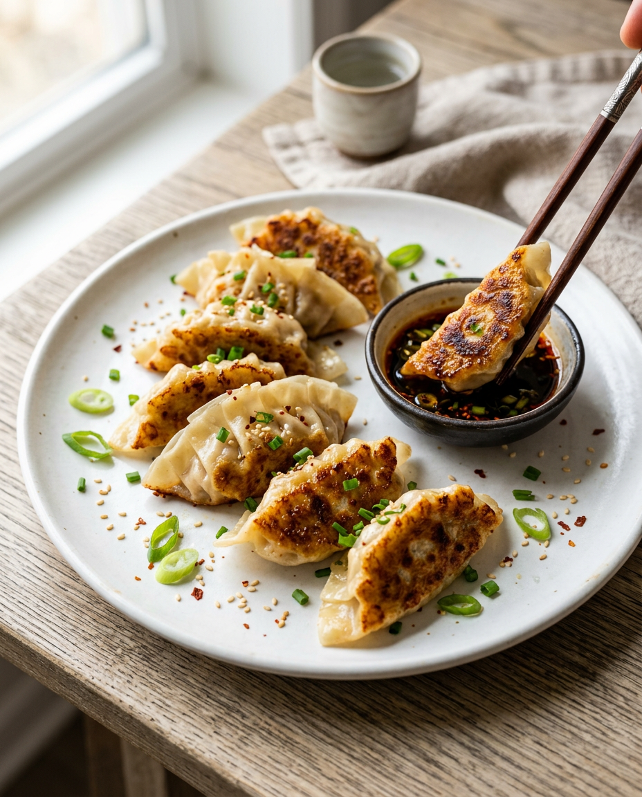 Cabbage Dumplings (Gyoza Style) - finished dish