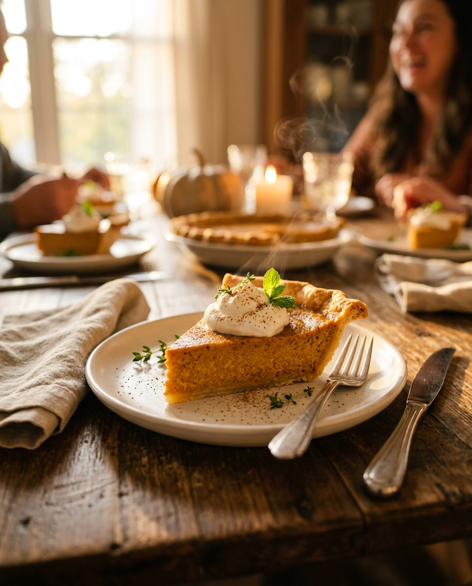 Libby's Pumpkin Pie Recipe served on a plate ready to eat