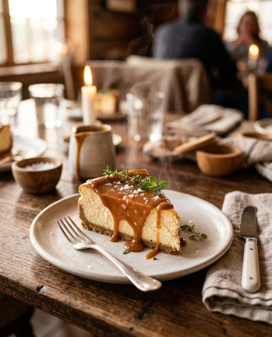 Ultimate Salted Caramel Cheesecake Recipe served on a plate ready to eat