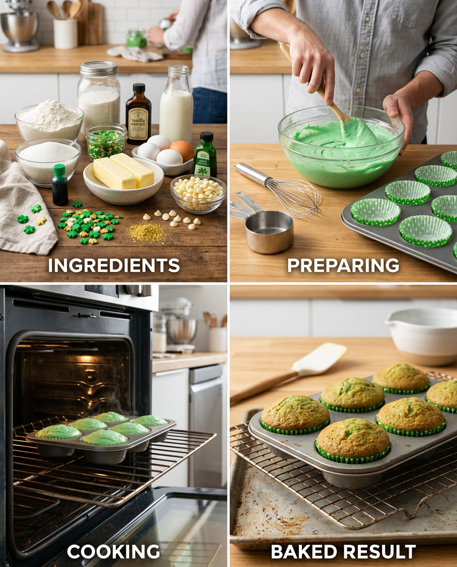 Step by step process for making 15 Best St Patrick's Day Desserts to Celebrate in Green Style