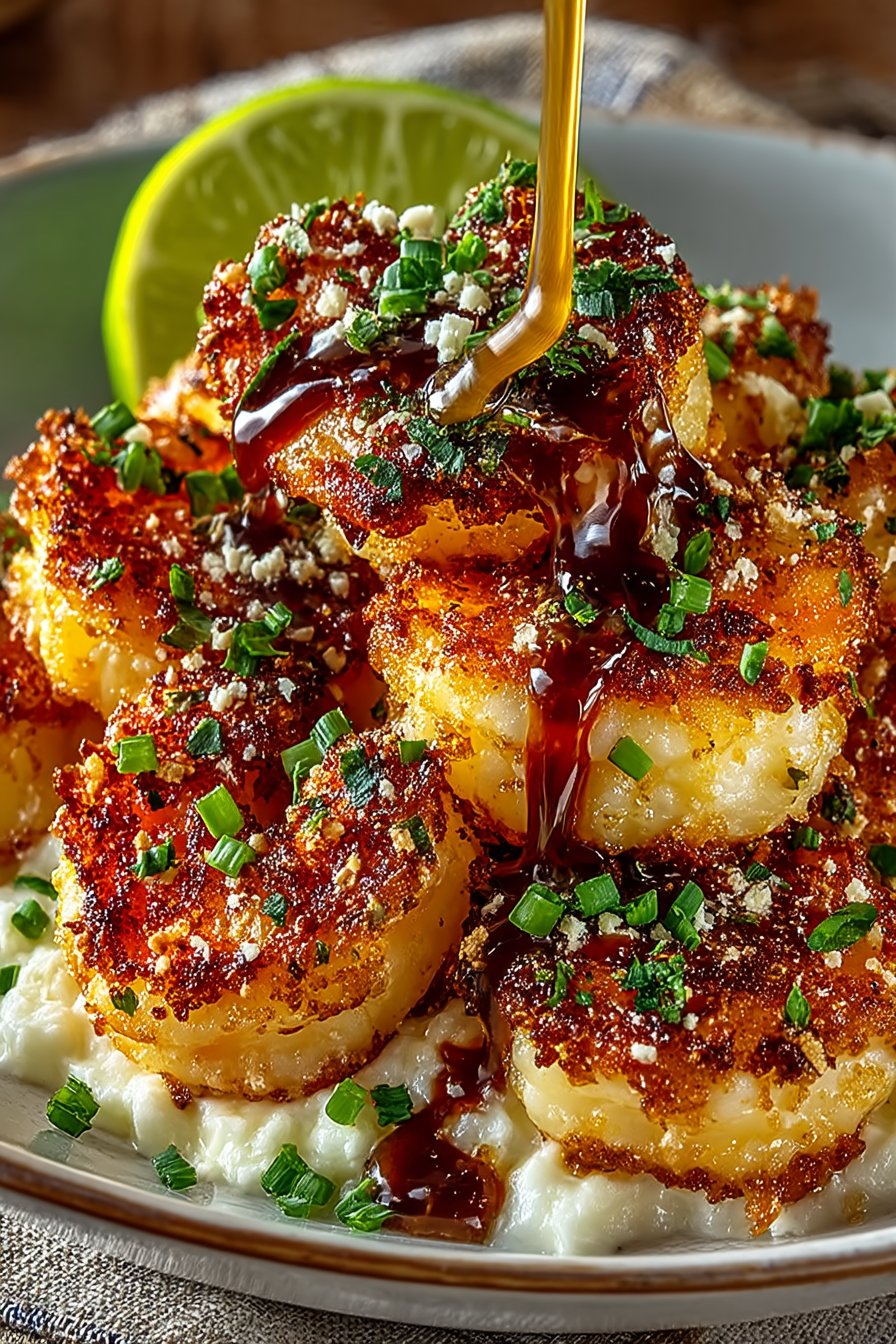 Creamy bang bang sauce recipe in glass bowl with lime and sriracha ingredients visible