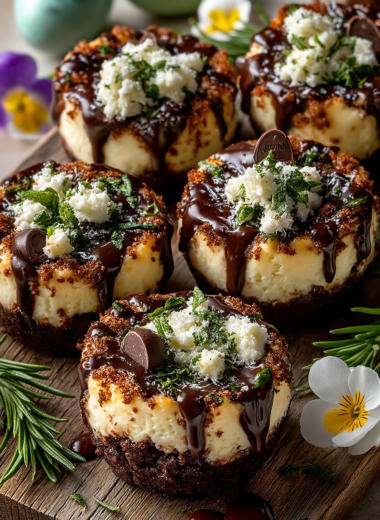 Cadbury Egg Cheesecake Cups - creamy no-bake dessert with chocolate eggs and cocoa topping