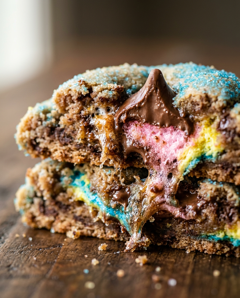 Close-up showing the texture and inside of Peeps Kiss Cookies Recipe